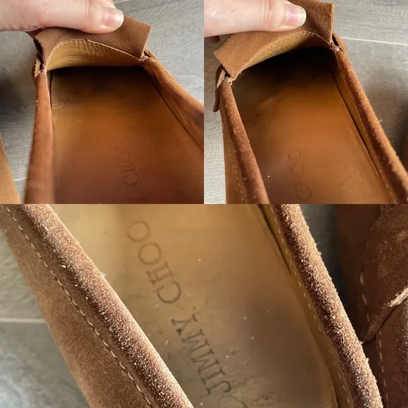 Jimmy Choo Eaton tan suede loafers (Sz 43.5)