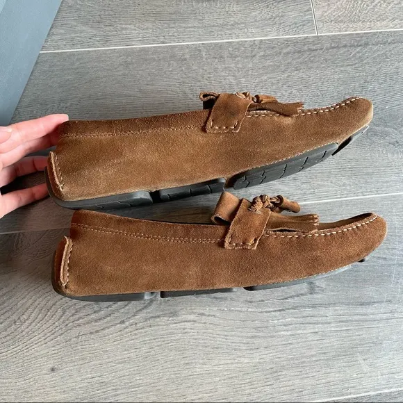 Jimmy Choo Eaton tan suede loafers (Sz 43.5)