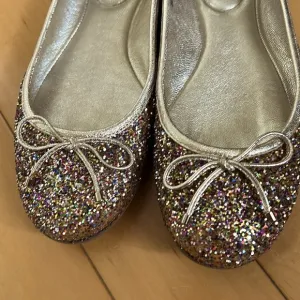 Jimmy Choo gold/ multi color glitter ballet flats, size EU39 US 9