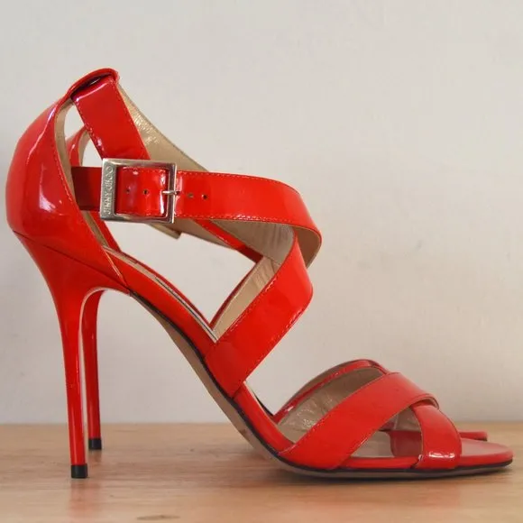 Jimmy Choo Red Patent Leather Sandals