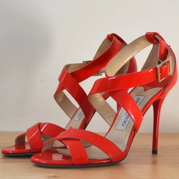 Jimmy Choo Red Patent Leather Sandals