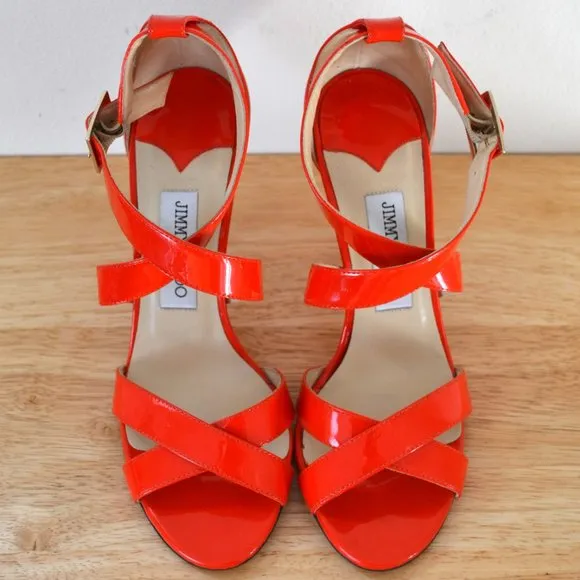 Jimmy Choo Red Patent Leather Sandals