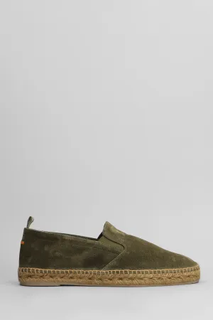 Joel T-186 Espadrilles in green suede