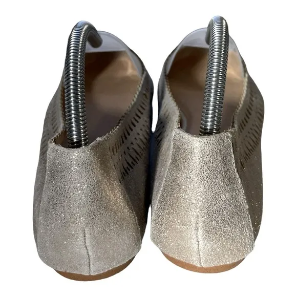 Joes Cutout Silver/gold Flat size 10 NWT
