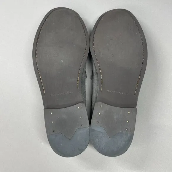 John Varvatos Shoes Mens 9.5 gray suede leather buck loafer designer classic