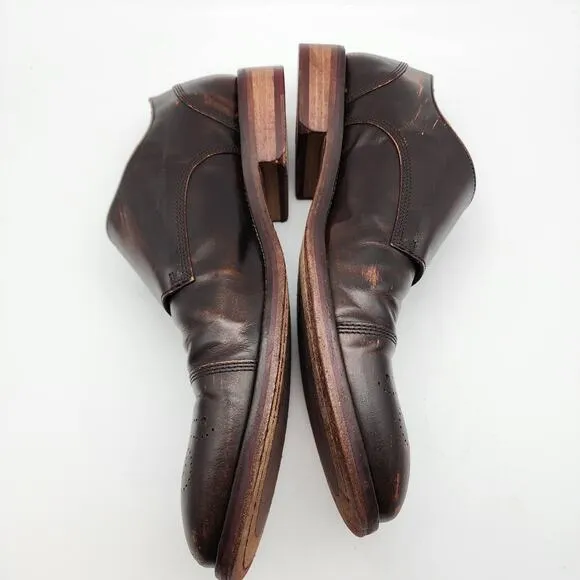 Johnston &amp; Murphy Double Monk Strap Loafers Mens 9M Dark Brown Vintage Italy