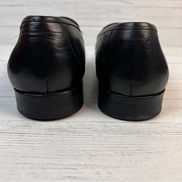 Johnston &amp; Murphy Penny Loafers Men Black Leather Dress Shoes 11.5M SlipOn 11275