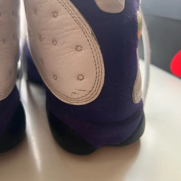 Jordan 13 White and Purple High-Top Sneakers