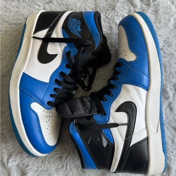 Jordan 1.5.    Nike Air Blue and White High-Top Sneakers
