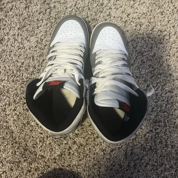 Jordan 1’s High-Top Sneakers - White and Gray