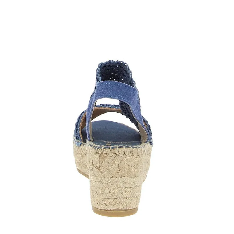 Juncal Aguirre 2525 Blue Wedge Espadrille
