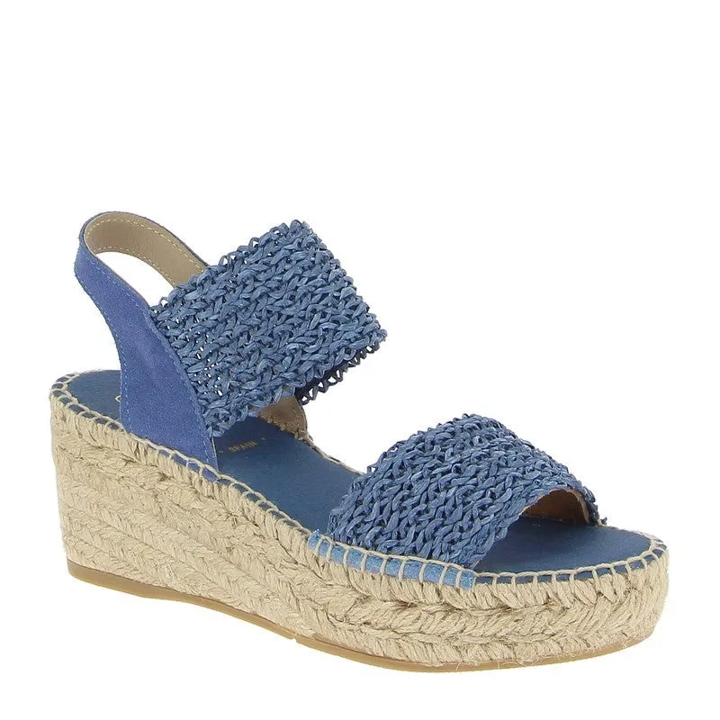 Juncal Aguirre 2525 Blue Wedge Espadrille
