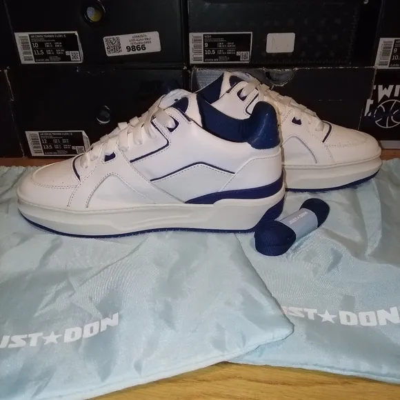 Just Don JD3 Luxury Courtside Low Mens Size 10 US White Blue LIMITED EDITION