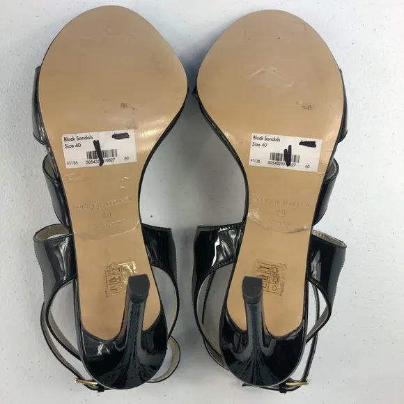 Karen Millen Black Strappy Sandals Size 40
