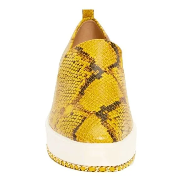 Karl Lagerfeld Paris Brea Snakeskin-Embossed Leather Platform Loafers 9-1/2”