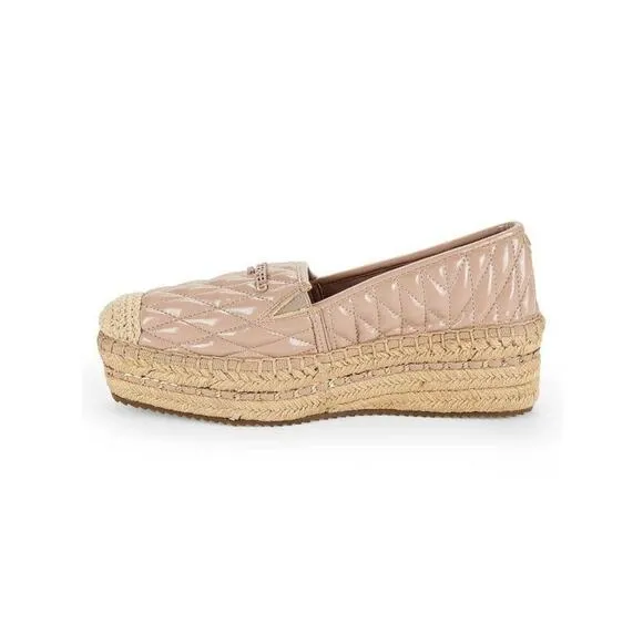 Karl Lagerfeld Paris Women's Desta Quilted Platform Espadrilles, Pink Size 11M
