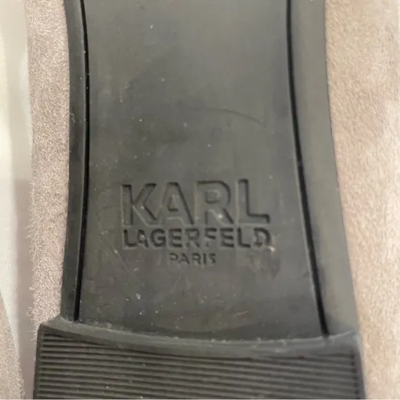 Karl Lagerfeld Slip On Flats Nala Gray Quilted Studded Pointed Toe size 10