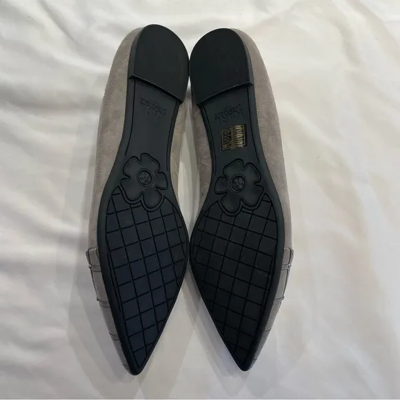 Karl Lagerfeld Slip On Flats Nala Gray Quilted Studded Pointed Toe size 10