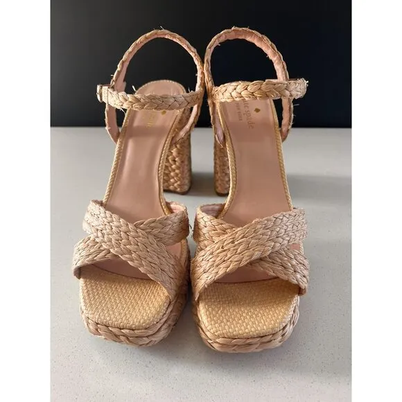 KATE SPADE DISCO RAFFIA PLATFORM 2025 sandals size 11