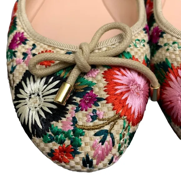 Kate Spade Floral Embroidered Ballet Flats