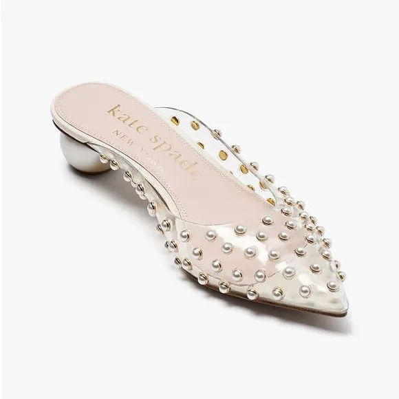 Kate Spade Honor Slip On Embellished Flats in Ivory Size 6.5 New w/Dust Bag $298