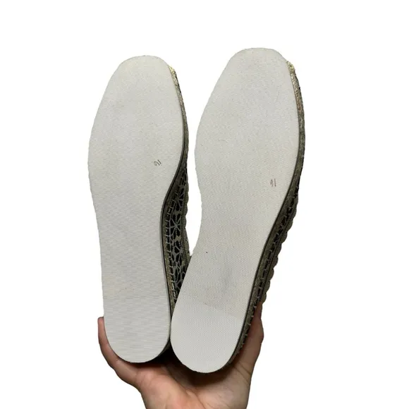Kate Spade Knottingham Knit Espadrilles Flats Navy Cream Eyelet Lace Jute Size 8