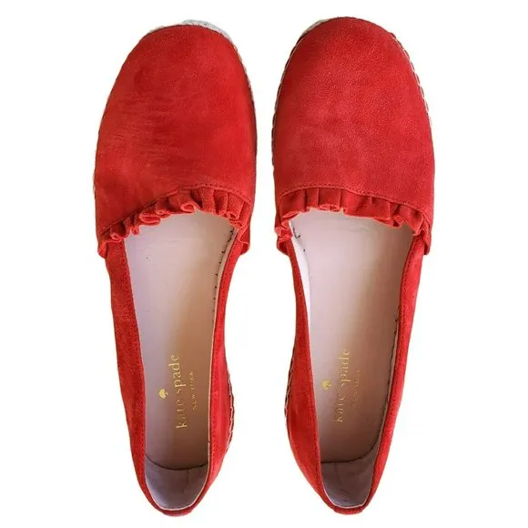 Kate Spade New York Women's Lisbon Suede Espadrilles Red Size 7M