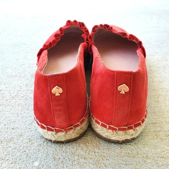 Kate Spade New York Women's Lisbon Suede Espadrilles Red Size 7M