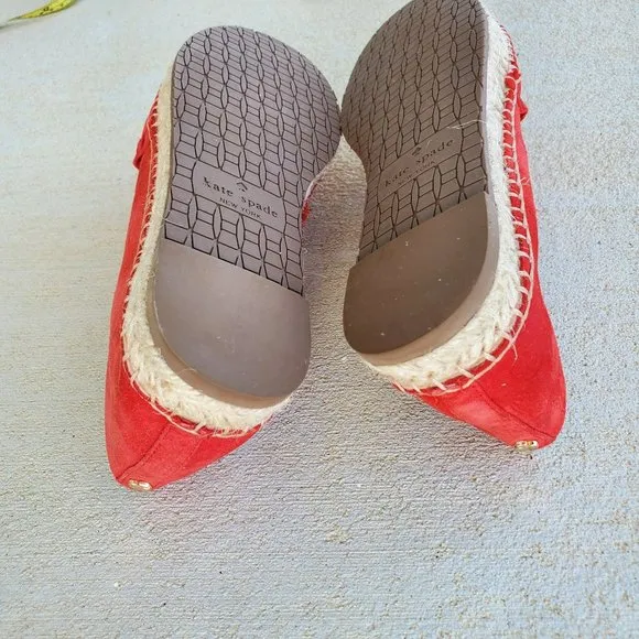 Kate Spade New York Women's Lisbon Suede Espadrilles Red Size 7M