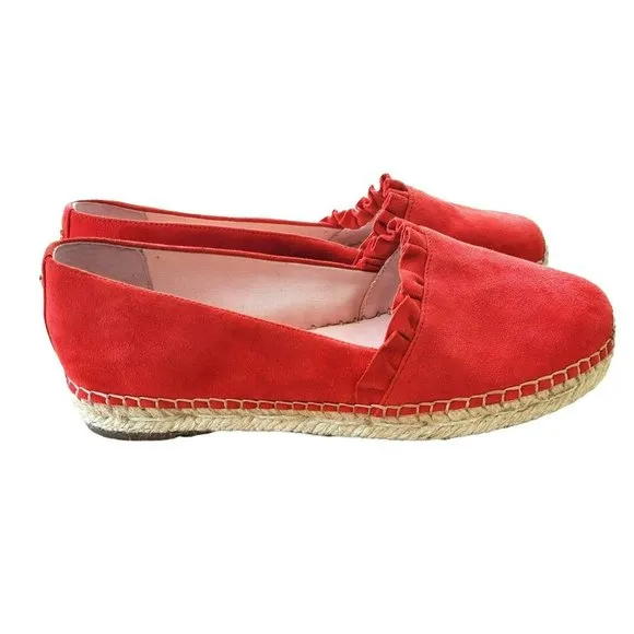 Kate Spade New York Women's Lisbon Suede Espadrilles Red Size 7M
