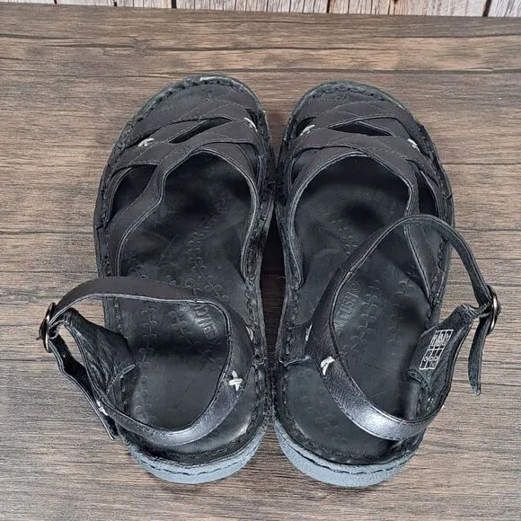 Keen Hybridlife Karlie Strappy Sandals Black Leather Women's Size 9.5