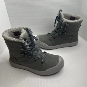 KEEN Waterproof Leather Insulated Lace-Up Hiker Boots - Elena- Pewter Size 8