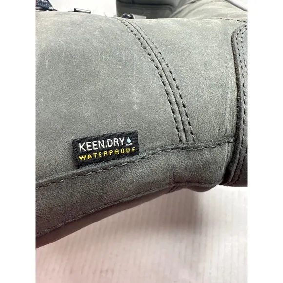 KEEN Waterproof Leather Insulated Lace-Up Hiker Boots - Elena- Pewter Size 8