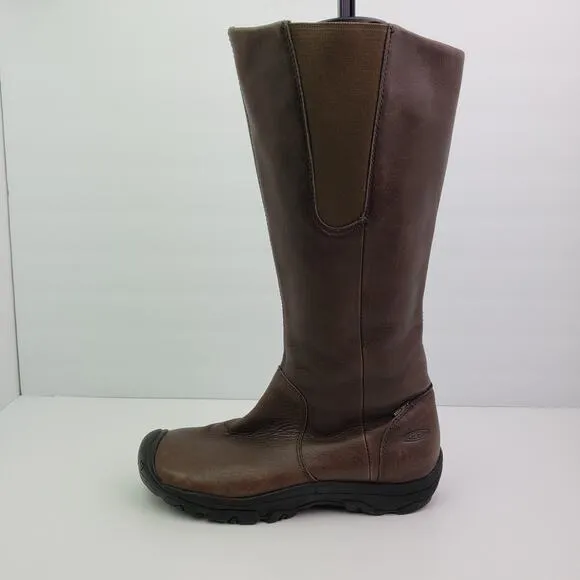 Keen Womens Size 8.5 Brown Leather 150Gram Insulated Tall Winter Boots 52021-Jav