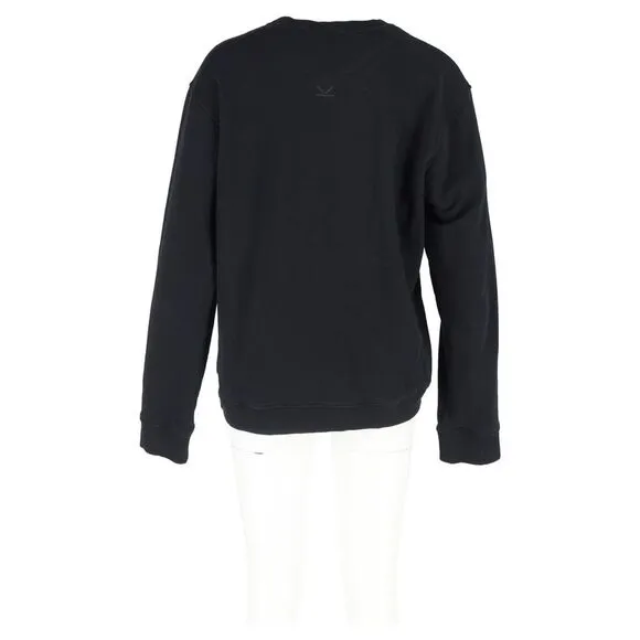 Kenzo Logo Print Crewneck Sweater in Black Cotton