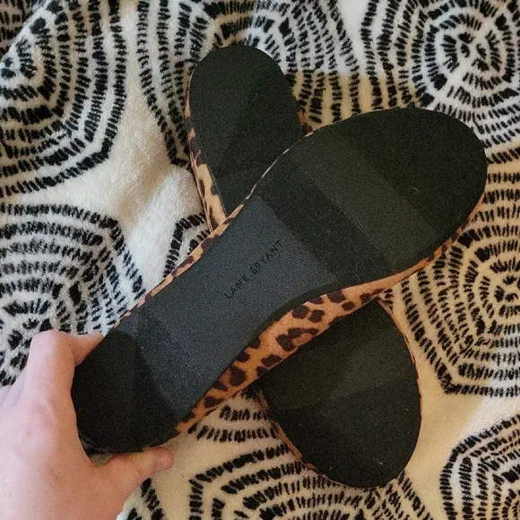 Lane Bryant Brown and Tan Leopard Print Ballet Flats