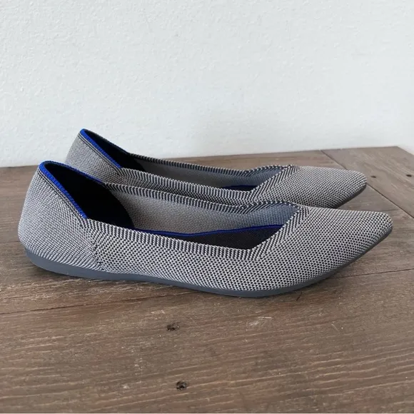 Last Drop ROTHY’S The Cloud Pointed Flats Gray Size 7