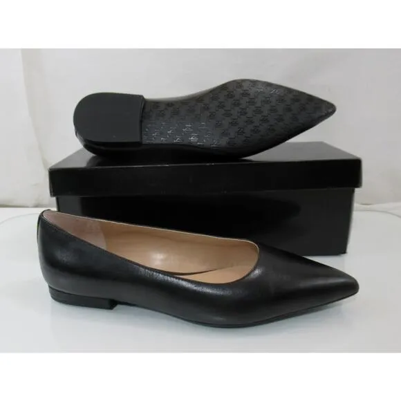 LAUREN Ralph Lauren Londyn Burnished Leather Ballet Flats Black Size 7