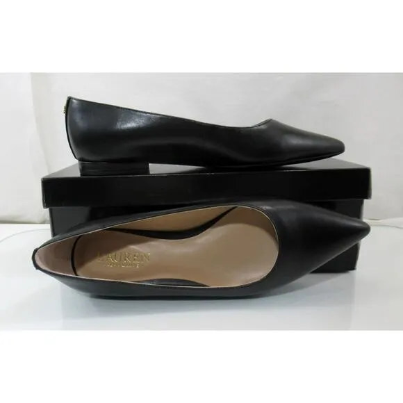 LAUREN Ralph Lauren Londyn Burnished Leather Ballet Flats Black Size 7