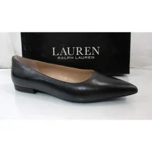 LAUREN Ralph Lauren Londyn Burnished Leather Ballet Flats Black Size 7