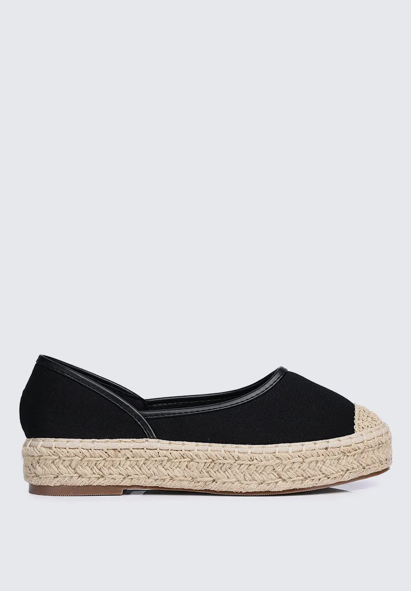 Lena Comfy Espadrilles In Black