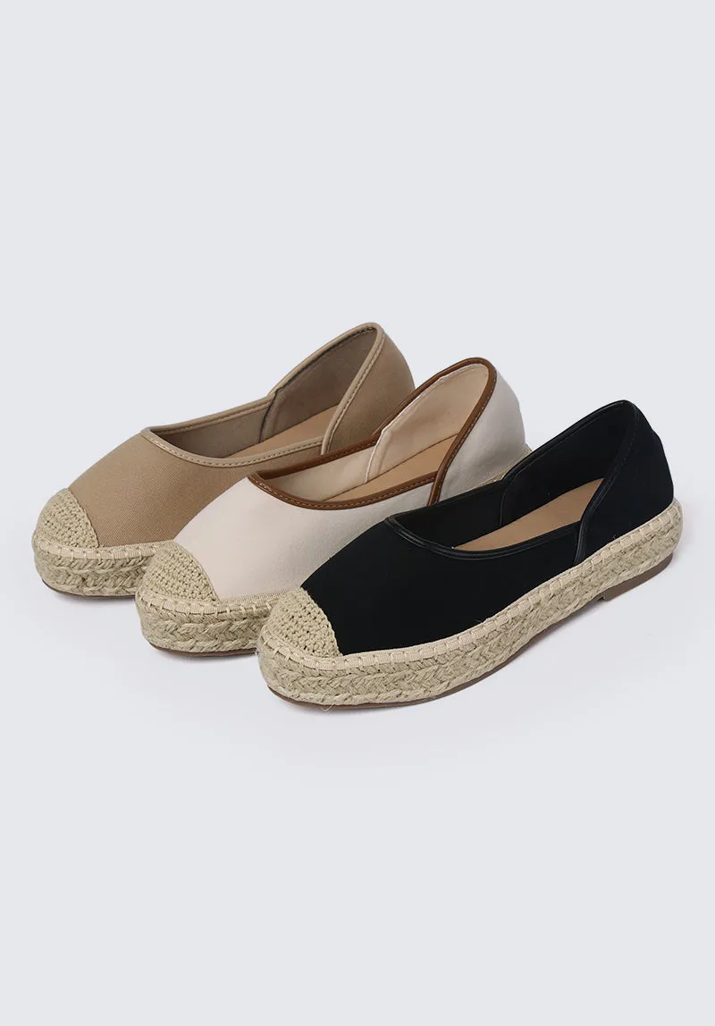 Lena Comfy Espadrilles In Black
