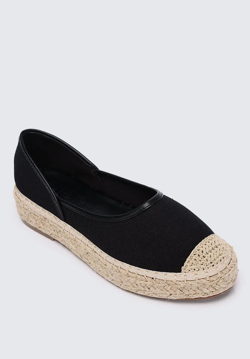 Lena Comfy Espadrilles In Black