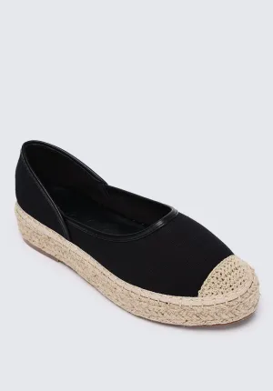 Lena Comfy Espadrilles In Black