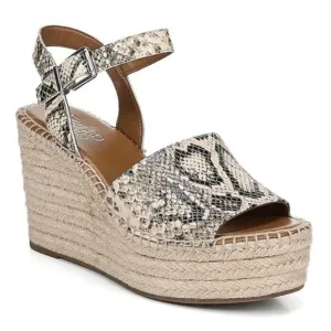 Like NEW Franco Sarto Leather Animal Print Espadrille Platform Sandals Size 8