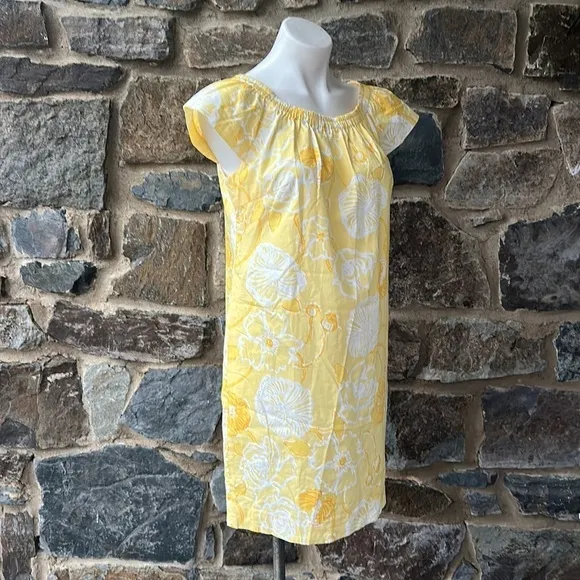 Lilly Pulitzer 'Sullivan' Dress in Starfruit Yellow 'Dahlia' Print Size Small
