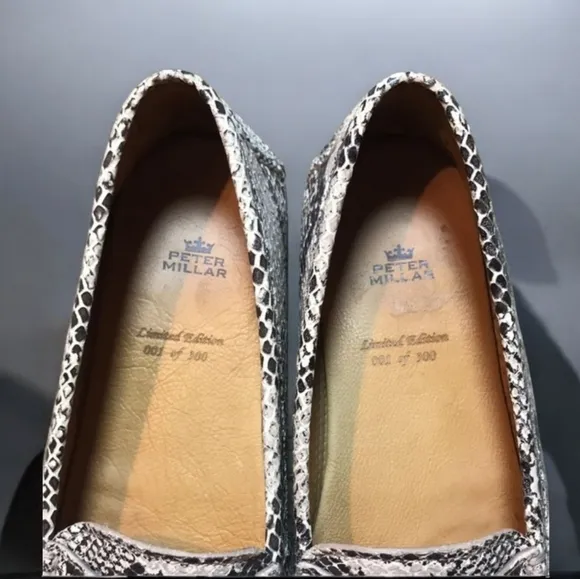 💥LIMITED EDITION💥Peter Millar Leather Snakeskin Drivin Loafer Women's Size 8