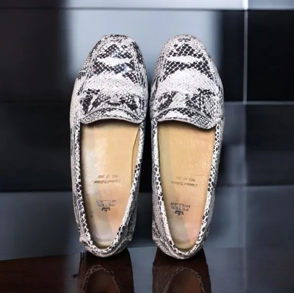 💥LIMITED EDITION💥Peter Millar Leather Snakeskin Drivin Loafer Women's Size 8