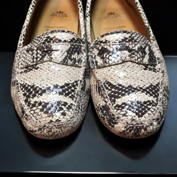 💥LIMITED EDITION💥Peter Millar Leather Snakeskin Drivin Loafer Women's Size 8
