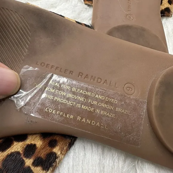 Loeffler Randall Sandals Claudie Slide Women Flat sz 9 Animal Print Shoe